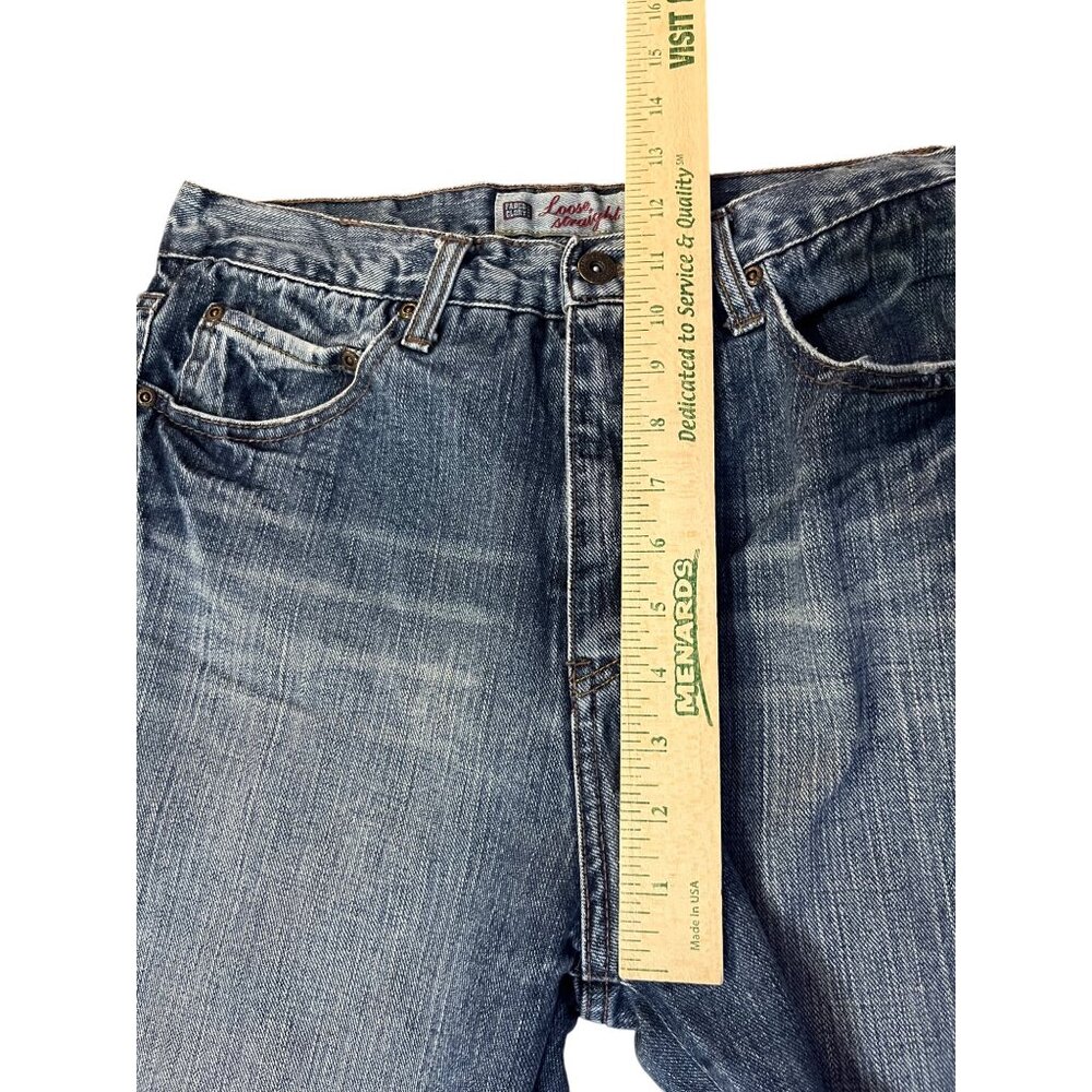 Vintage Faded Glory Loose Straight Men’s Jeans 30x30 Dark Stone Denim 100% Cotto - Picture 11 of 15